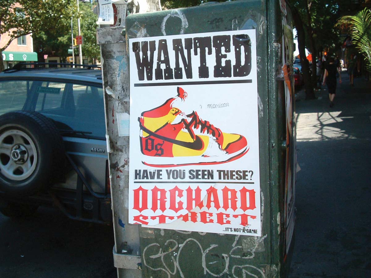 OrchardStreet-Posters-2 Orchard Street Custom Nike Dunk Posters on New York city lamppost